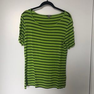 Nieman Marcus green and black stripe T-shirt